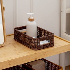 하우스레시피 PP라탄 직사각 바스켓 S, 다크브라운, 1개 홈인테리어/바구니/바스켓 반품 최저가 5,900원