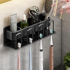 무식이네 호텔식 알루미늄 접착 칫솔걸이 4구, 올블랙, 1개 홈인테리어/욕실용품 반품 최저가 6,080원