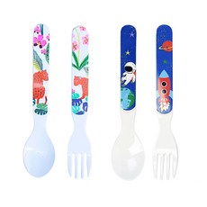 진저 유아 숟가락 2종 + 포크 2종 세트 소, 와일드보타니컬, 우주로켓, 1세트 주방용품/수저/커트러리 반품 최저가 4,210원