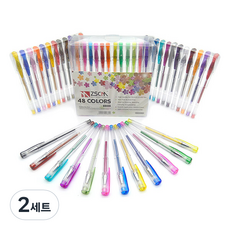 ZSCM 반짝이 컬러 젤펜 0.8-1.0mm 48색 세트 CGP001, 혼합색상, 2세트 문구/오피스/필기류 반품 최저가 17,110원