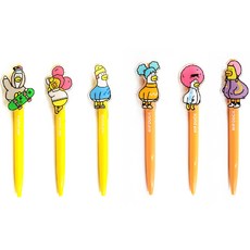 위드나 힙덕 캐릭터 샤프 6종 세트 MG-0086 0.5mm, 랜덤발송, 1세트 문구/오피스/학용품/수업준비 반품 최저가 8,110원