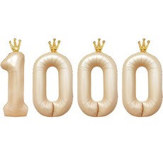 조이파티 왕관 숫자 은박풍선 90cm 1000, 라떼, 1세트 출산/유아동/출산준비물/선물 반품 최저가 18,900원