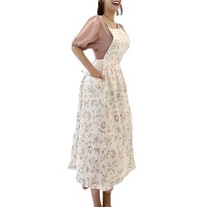 헬로젬 꽃무늬 원피스 롱 앞치마, 베이지, 1개 undefined/undefined 반품 최저가 9,820원