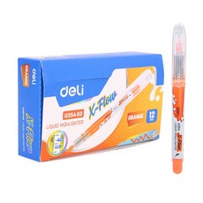 델리 형광펜 U354, 오렌지(EU35460), 12개 문구/오피스/학용품/수업준비 반품 최저가 6,390원