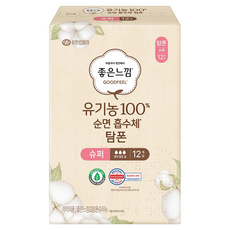 좋은느낌 유기농 순면 탐폰, 슈퍼, 12개입, 1개 생활용품/생리대/성인용기저귀 반품 최저가 5,130원
