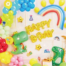 비팬시 HBD 생일 파티 풍선 세트, 다이노소어, 1세트 문구/오피스/파티/이벤트 반품 최저가 5,400원
