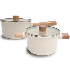 에이지케이노르딕 IH 인덕션 세라믹 냄비 세트, 2종(편수냄비 18cm + 양수냄비 18cm), 혼합색상, 1세트 주방용품/냄비/프라이팬 반품 최저가 34,370원