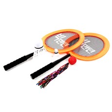 스포뱅크 빅민턴 라켓 2p + 셔틀콕 소 + 셔틀콕 대 + 털공 세트, 오렌지, 1세트 스포츠/레저/라켓스포츠 반품 최저가 16,600원