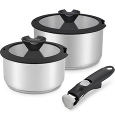 데이세븐 인덕션 솔트 멀티냄비 세트 5개, 혼합색상, 매직손잡이 + 냄비 16cm + 냄비 20cm + 유리뚜껑 16cm + 유리뚜껑 20cm, 1개 주방용품/냄비/프라이팬 반품 최저가 47,900원