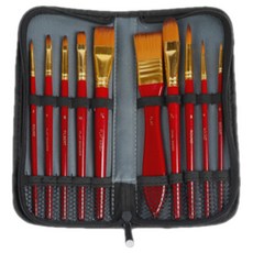 BERENYART 미술 화방 수채화 브러쉬 세트 다크레드, 2호, 4호, 6호, 10호, 3/4호, 1"#호, 3/4#호, 8호, 4호, 0호, 1세트 문구/오피스/미술/화방용품 반품 최저가 6,070원