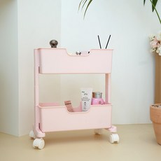 보노하우스 로만 슬림 트롤리 2단, 모던핑크, 1개 홈인테리어/싱글하우스 반품 최저가 12,200원