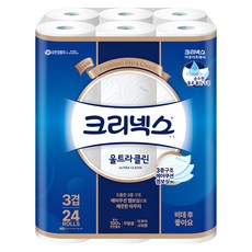 크리넥스 울트라클린 천연펄프 3겹 고급롤화장지, 25m, 24개입, 1개 생활용품/화장지/물티슈 반품 최저가 15,210원