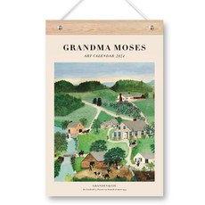 퍼니즈 2024년 벽걸이 달력 명화 포스터 캘린더 + 우드바, 모지스, 1개 문구/오피스/다이어리/플래너 반품 최저가 5,630원