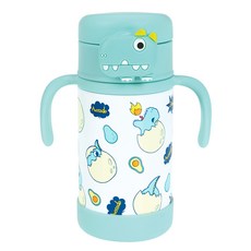 누비 아동용 스텐 버튼 빨대컵, 280ml, 1개, 다이노민트 주방용품/유아동컵/빨대컵 반품 최저가 23,750원