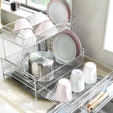 아이넥스 클린엣지 4 식기건조대, 2단, 실버, 1개 주방용품/주방수납/정리 반품 최저가 113,280원