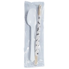 생활을그리다 화이트 스푼 + 대나무 젓가락 세트, 500세트 주방용품/일회용품/종이컵 반품 최저가 27,480원