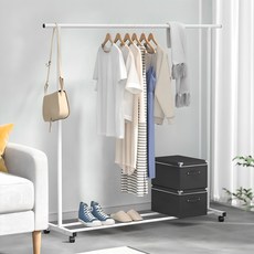 코멧 싱글 레일 이동식 행거, 화이트 홈인테리어/드레스룸 반품 최저가 14,620원