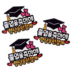 아티파티 학사모 졸업 축하기념 메세지 꽃다발 토퍼, 졸업축하해, 3개 문구/오피스/파티/이벤트 반품 최저가 15,900원