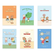 모노라이크 해피앤럭키 Littles 미니 라인 노트 6종 세트, Game, Gardener, Bus station, Laundry, Love pizza, About you, 1세트 문구/오피스/학용품/수업준비 반품 최저가 10,920원