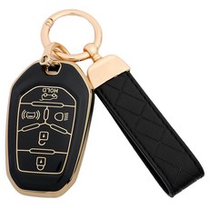 엠디글로벌 쌍용 차키케이스 TPU 키케이스 호환 + 인조가죽스트랩 세트, 블랙, 쌍용 C타입 자동차용품/인테리어 반품 최저가 12,360원