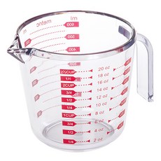 프로그레시브 폴리스티렌 계량컵, 투명 + 레드, 600ml, 1개 주방용품/주방조리도구 반품 최저가 6,800원