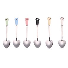고양이 멍냥펀치 하트스푼 세트, 1세트, 6종 주방용품/티용품 반품 최저가 8,650원