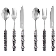 버블 디너 2인 커트러리 3종 세트 S180, 실버, 스푼(2P) + 포크(2P) + 나이프(2P), 1세트 주방용품/수저/커트러리 반품 최저가 16,000원