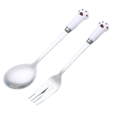 발바닥 모양 롱 수저 포크 세트 화이트, 1세트, 화이트 포크 + 스푼 주방용품/티용품 반품 최저가 5,080원