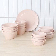 블룸엣홈 스트리샤 4인 식기 홈 세트 17p, 미스티로즈, 공기 4p + 대접 4p + 찬기 소 4p + 찬기 중 2p + 찬기 대 2p + 접시 대, 1세트 주방용품/그릇/홈세트 반품 최저가 55,400원