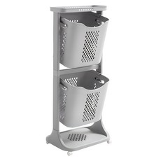 VER 2 대용량 트롤리 스윙 2단 빨래바구니, 그레이 홈인테리어/수납/정리 반품 최저가 17,400원