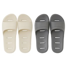 달팽이리빙 드마망 EVA 플랫 욕실화 2종 세트, 크림화이트, 그레이, 1개 생활용품/욕실용품 반품 최저가 12,640원