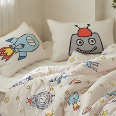 롤베이비 아동용 밤부 차렵이불, 헬로로봇 출산/유아동/유아동침구 반품 최저가 25,750원