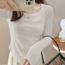 아이엠몽 여성용 로코코 라운드넥 슬림핏 라인 이너 티셔츠 패션의류/잡화/여성패션 반품 최저가 9,520원