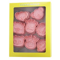이홈베이킹 알파카외 동물얼굴 푸쉬 쿠키커터 8종 세트 2탄, 1세트 주방용품/주방조리도구 반품 최저가 6,290원