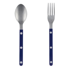 사브르 빈티지 티스푼 + 케이크 포크 세트, 빈티지 + 네이비블루, 스푼 + 포크, 1세트 주방용품/수저/커트러리 반품 최저가 19,940원