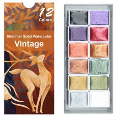 코히모 펄 반짝이 고체물감 4W017 빈티지, 12색 문구/오피스/미술/화방용품 반품 최저가 9,800원