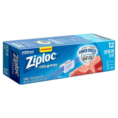지퍼락 파워쉴드 지퍼백 냉동용, 중(M), 12개입, 1개 주방용품/일회용품/종이컵 반품 최저가 4,250원