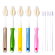 엠피엘 유아용 롱 젖병세척솔 21.5cm 5p + 빨대세척솔 5p 세트, 1세트, 혼합색상 출산/유아동/수유용품 반품 최저가 7,700원