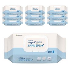 애니릴리프 이지케어 프리미엄 물티슈, 60매, 10개 생활용품/화장지/물티슈 반품 최저가 17,110원