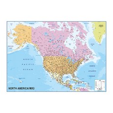 지도닷컴 코팅형 북아메리카 지도 소 110 x 78 cm + 세계지도 세트, 1세트 문구/오피스/학용품/수업준비 반품 최저가 14,800원