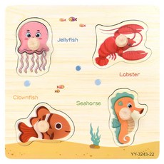 오즈토이 판 꼭지퍼즐 바다생물 A, 1개, 4피스 출산/유아동/완구/교구 반품 최저가 2,560원