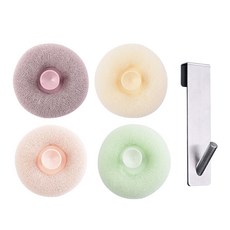 모나코올리브 착붙 도넛샤워볼 4종 세트 + 스텐 샤워부스 도어걸이 후크 세트, 크림(샤워볼), 민트(샤워볼), 핑크(샤워볼), 퍼플(샤워볼), 실버(도어걸이 후크), 1세트 홈인테리어/샤워타월/때수건 반품 최저가 8,440원