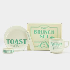 피너츠 세라믹 브레드 세트 4p, 아이보리, 접시 + 머그 + 버터볼 + 버터나이프, 1세트 주방용품/그릇/홈세트 반품 최저가 14,340원