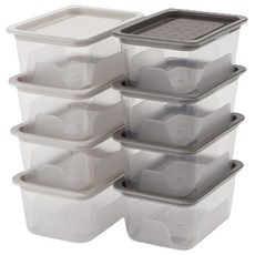 나인웨어 바로밥 전자레인지 사각 밀폐용기, 1세트, 아이보리 420ml (4P) + 그레이 420ml (4P) 주방용품/밀폐용기/반찬통 반품 최저가 7,310원