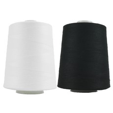 JSTrading 대용량 오버록사 40수 2합 8000m 2종 세트, 화이트, 블랙, 1세트 홈인테리어/수예/수선 반품 최저가 13,500원