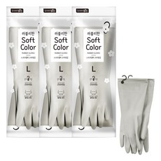 명진 소프트컬러 고무장갑, 라이트베이지, 대(L), 3세트 생활용품/주방수납/잡화 반품 최저가 6,820원