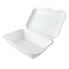 투고팩 B 004 뚜껑 일체형 직사각 펄프용기 화이트, 1개입, 50개 주방용품/일회용품/종이컵 반품 최저가 7,330원