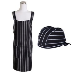 바이데코 북유럽패턴 앞치마 + 두건 세트, 스트라이프 블랙, 1세트 주방용품/주방잡화 반품 최저가 4,300원