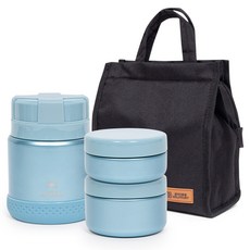 스위스밀리터리 보온도시락 통 보온용기 + 반찬용기 2종 + 파우치 세트 OKK-RKF900, 아쿠아블루, 1세트 주방용품/보온/보냉용품 반품 최저가 22,170원