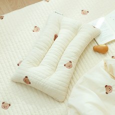 아솜느 유아용 순면 100수 자수 경추베개, 아곰이 출산/유아동/유아동침구 반품 최저가 21,780원